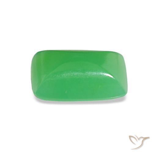 Crisoprasio Verde medio naturale da 1.43 ct, Taglio a baguette, Opaco