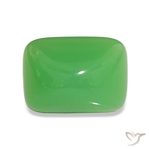 Crisoprasio Verde brillante naturale da 8.28 ct, Taglio a baguette, Opaco