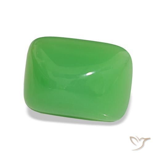 Crisoprasio Verde brillante naturale da 8.28 ct, Taglio a baguette, Opaco