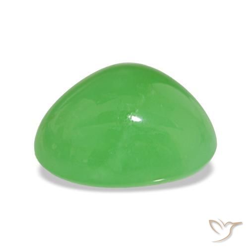 Crisoprasio Verde acceso naturale da 5.80 ct, Forma a pera, Opaco