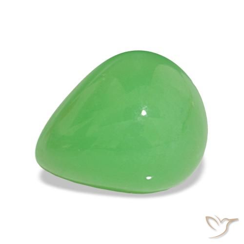 Crisoprasio Verde acceso naturale da 2.93 ct, Forma a pera, Opaco