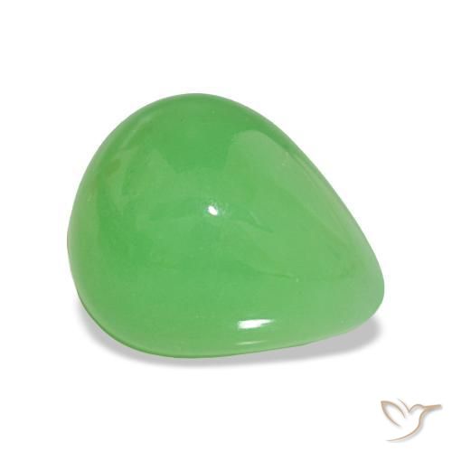 Crisoprasio Verde acceso naturale da 2.93 ct, Forma a pera, Opaco