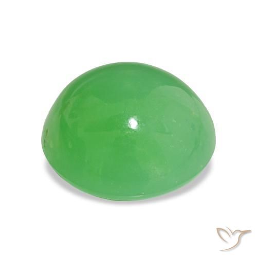 Crisoprasio Verde elettrico naturale da 7.50 ct, Taglio ovale, Opaco