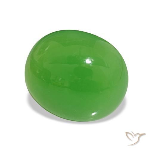 Crisoprasio Verde acceso naturale da 5.02 ct, Taglio ovale, Opaco