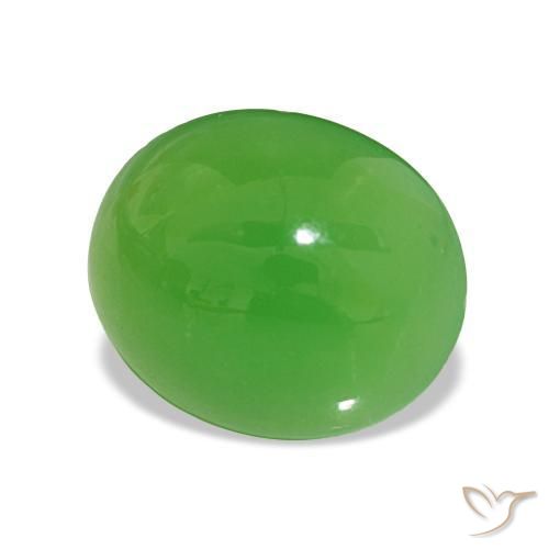 Crisoprasio Verde acceso naturale da 2.80 ct, Taglio ovale, Opaco