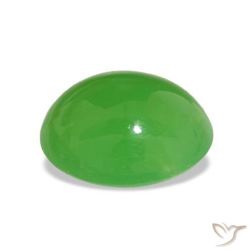 Crisoprasio Verde acceso naturale da 2.80 ct, Taglio ovale, Opaco