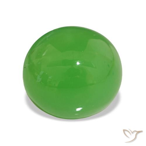Crisoprasio Verde acceso naturale da 5.59 ct, Taglio ovale, Opaco