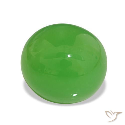 Crisoprasio Verde acceso naturale da 5.59 ct, Taglio ovale, Opaco