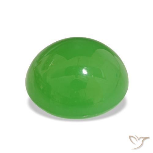 Crisoprasio Verde acceso naturale da 5.59 ct, Taglio ovale, Opaco