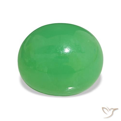 Crisoprasio Verde medio naturale da 6.97 ct, Taglio ovale, Opaco