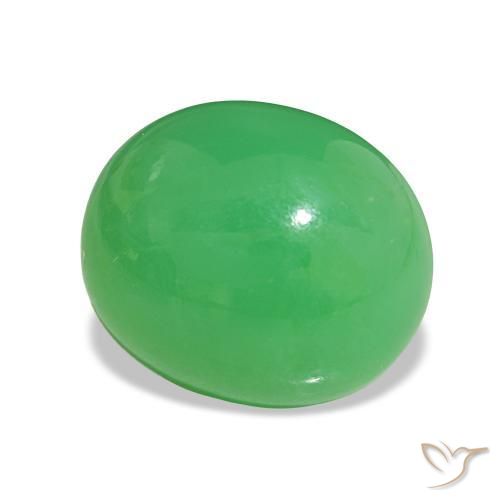 Crisoprasio Verde medio naturale da 6.97 ct, Taglio ovale, Opaco