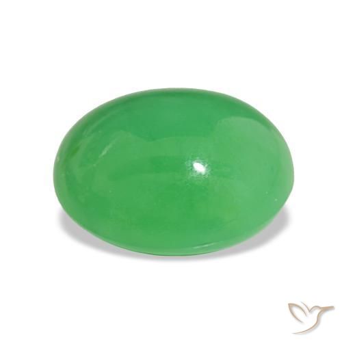 Crisoprasio Verde medio naturale da 6.97 ct, Taglio ovale, Opaco