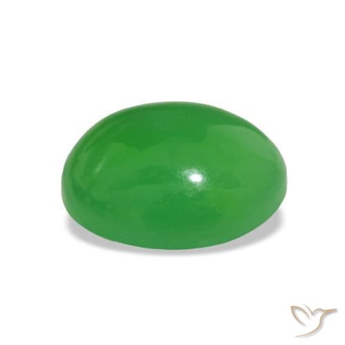 Crisoprasio Verde elettrico naturale da 1.98 ct, Taglio ovale, Opaco