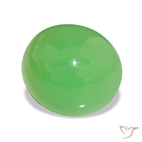 Crisoprasio Verde acceso naturale da 7.23 ct, Taglio ovale, Opaco