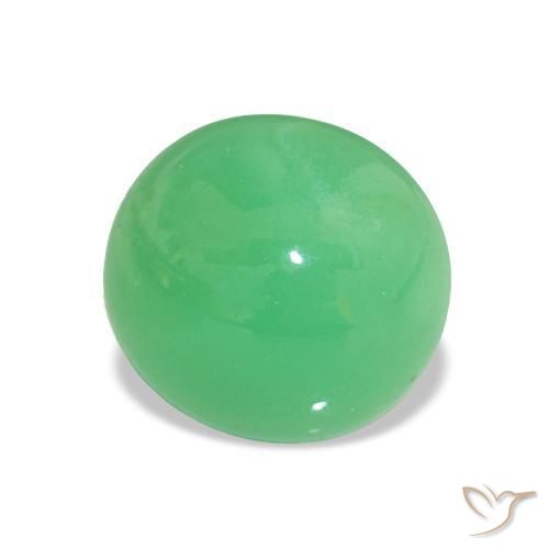 Crisoprasio Verde giallastro naturale da 4.13 ct, Taglio ovale, Opaco