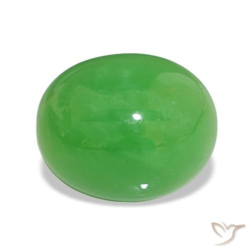 Crisoprasio Verde acceso naturale da 8.78 ct, Taglio ovale, Opaco