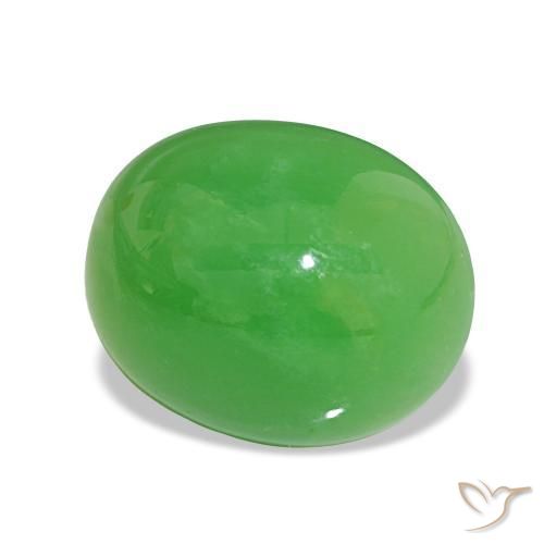 Crisoprasio Verde acceso naturale da 8.78 ct, Taglio ovale, Opaco