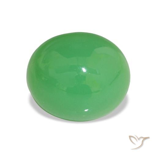 Crisoprasio Verde medio naturale da 3.30 ct, Taglio ovale, Opaco
