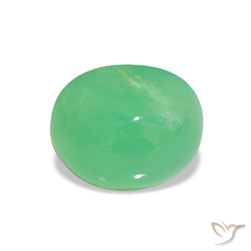 Crisoprasio Verde medio naturale da 2.20 ct, Taglio ovale, Opaco