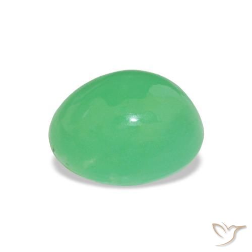 Crisoprasio Verde medio naturale da 2.20 ct, Taglio ovale, Opaco