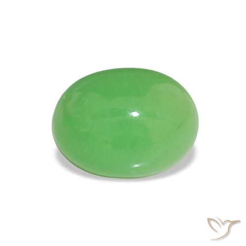 Crisoprasio Verde acceso naturale da 1.84 ct, Taglio ovale, Opaco