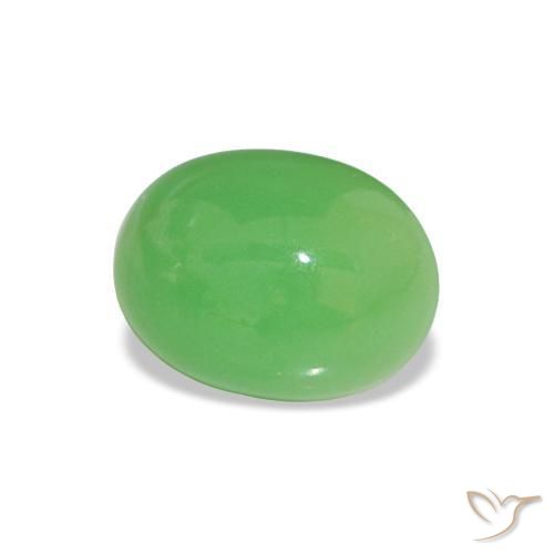 Crisoprasio Verde acceso naturale da 1.84 ct, Taglio ovale, Opaco