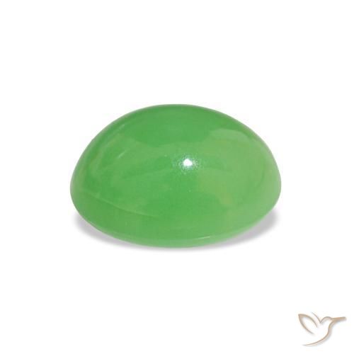 Crisoprasio Verde acceso naturale da 1.84 ct, Taglio ovale, Opaco