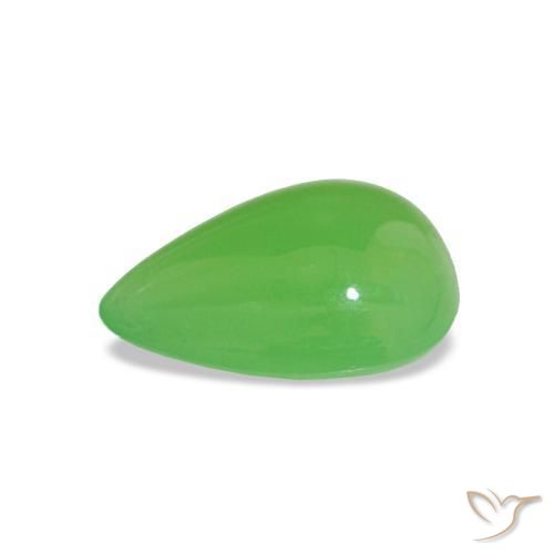 Crisoprasio Verde lime naturale da 1.21 ct, Forma a pera, Traslucido