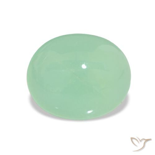 Crisoprasio Verde chiaro naturale da 3.31 ct, Taglio ovale, Traslucido