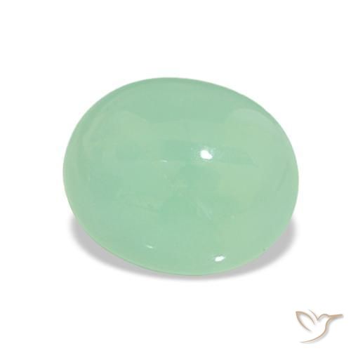 Crisoprasio Verde chiaro naturale da 3.31 ct, Taglio ovale, Traslucido