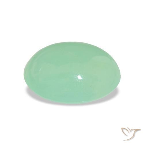 Crisoprasio Verde chiaro naturale da 3.31 ct, Taglio ovale, Traslucido
