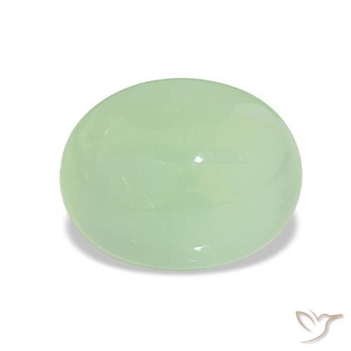 Crisoprasio Verde chiaro naturale da 6.67 ct, Taglio ovale, Traslucido