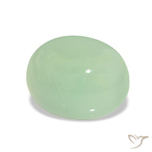 Crisoprasio Verde chiaro naturale da 6.67 ct, Taglio ovale, Traslucido