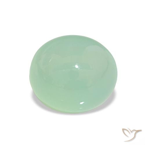 Crisoprasio Verde Menta Chiaro naturale da 3.92 ct, Taglio ovale, Traslucido