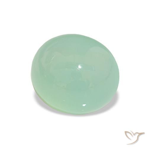 Crisoprasio Verde Menta Chiaro naturale da 3.92 ct, Taglio ovale, Traslucido