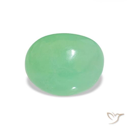 Crisoprasio Verde chiaro naturale da 2.52 ct, Taglio ovale, Traslucido