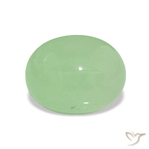 Crisoprasio Verde lime naturale da 2.57 ct, Taglio ovale, Traslucido