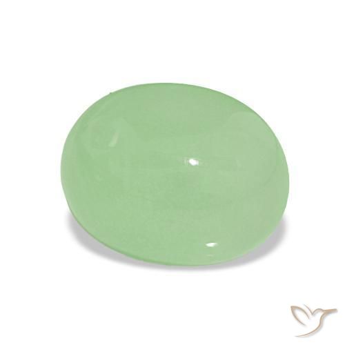 Crisoprasio Verde lime naturale da 2.57 ct, Taglio ovale, Traslucido