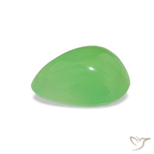 Crisoprasio Verde acceso naturale da 1.20 ct, Forma a pera, Traslucido