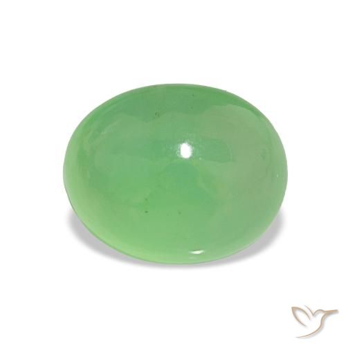 Crisoprasio Verde acceso naturale da 2.32 ct, Taglio ovale, Traslucido