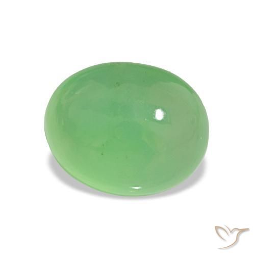 Crisoprasio Verde acceso naturale da 2.32 ct, Taglio ovale, Traslucido