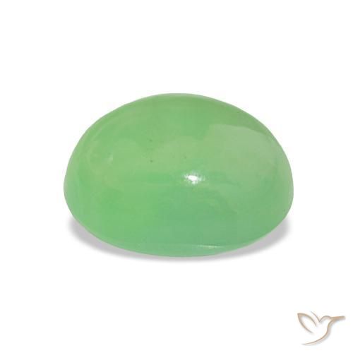 Crisoprasio Verde acceso naturale da 2.32 ct, Taglio ovale, Traslucido