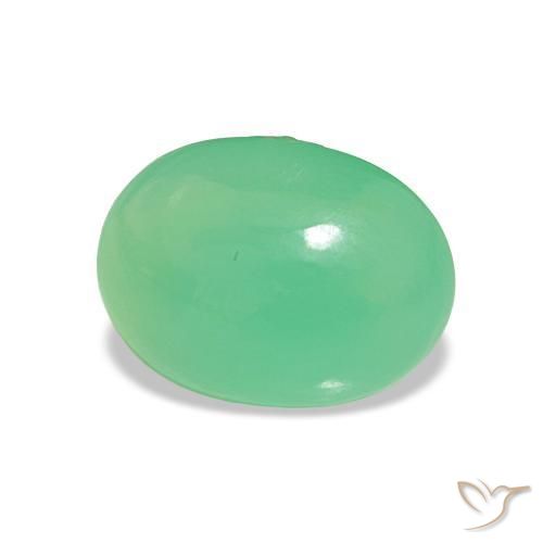 Crisoprasio Verde brillante naturale da 1.71 ct, Taglio ovale, Traslucido