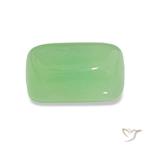 Crisoprasio Verde Pera Pallido naturale da 3.79 ct, Taglio a cuscino, Traslucido