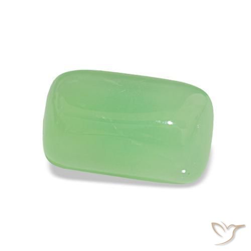 Crisoprasio Verde Pera Pallido naturale da 3.79 ct, Taglio a cuscino, Traslucido