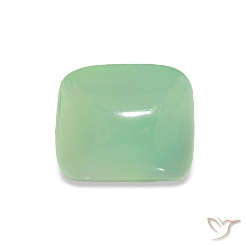 Crisoprasio Verde muschio pallido naturale da 1.48 ct, Taglio a baguette, Traslucido