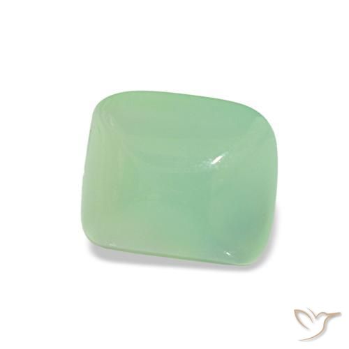 Crisoprasio Verde muschio pallido naturale da 1.48 ct, Taglio a baguette, Traslucido