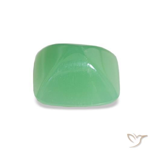 Crisoprasio Verde giallastro pallido naturale da 1.67 ct, Taglio a baguette, Opaco