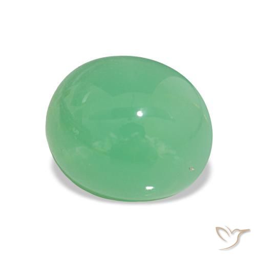 Crisoprasio Verde chiaro naturale da 3.58 ct, Taglio ovale, Opaco