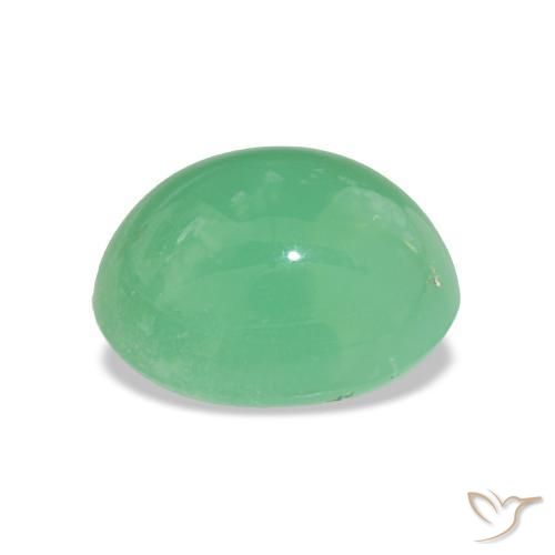 Crisoprasio Verde chiaro naturale da 3.58 ct, Taglio ovale, Opaco